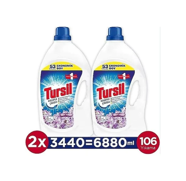 Tursil Sıvı Çamaşır Deterjanı 106 Yıkama Leylak Bahçesi 2 x 3440 ML ürün görseli 1