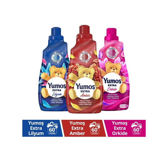 Yumoş Extra Konsantre Çamaşır Yumuşatıcısı Amber 1440 Ml + Lilyum 1440 Ml + Orkide 1440 Ml ürün görseli 1