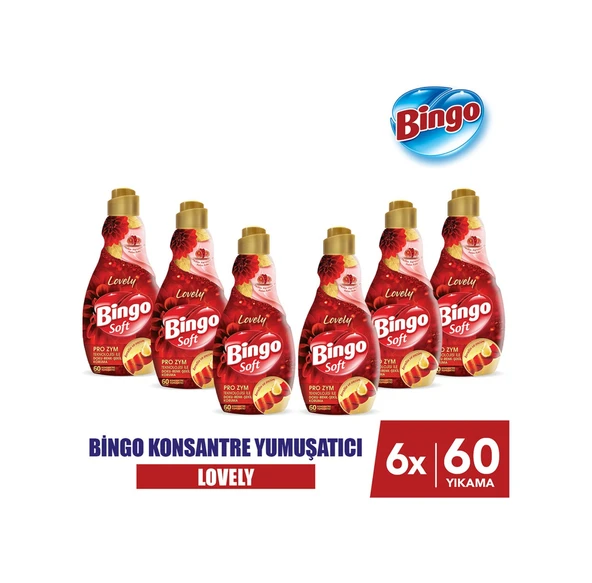 Bingo Soft Konsantre Çamaşır Yumuşatıcısı Lovely 6 x 1440 ML ürün görseli 1