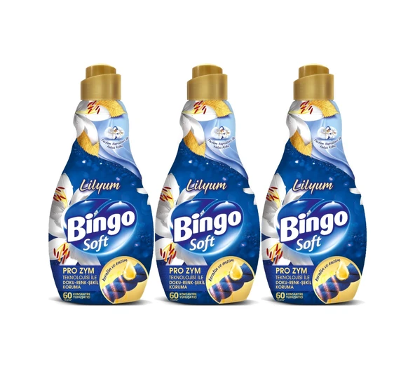 Bingo Soft Çamaşır Yumuşatıcı Konsantre 1440ml Lilyum 3 Lü Set 3'lü Set ürün görseli 1