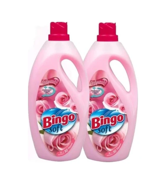 Bingo Soft Çamaşır Yumuşatıcısı Gülpembe 2 x 3 L ürün görseli 1