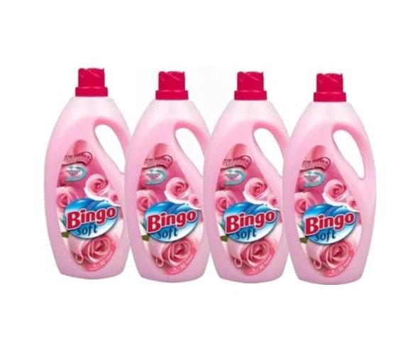 Bingo Soft Çamaşır Yumuşatıcısı Gülpembe 4 x 3 L ürün görseli 1