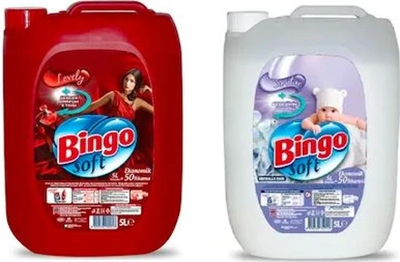 Bingo Soft Sensitive Çamaşır Yumuşatıcısı 2 x 5 L + Lovely Çamaşır Yumuşatıcısı 2 x 5 L ürün görseli 1
