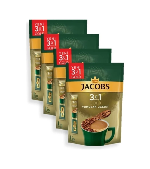 Jacobs Gold 3ü1 Arada Yoğun Lezzet 4'lü 10 x 18 G ürün görseli 1