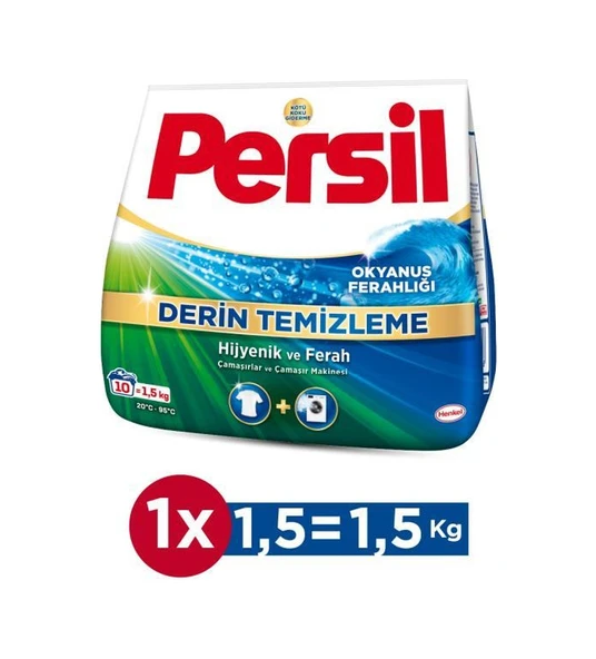 Persil Okyanus Ferahlığı Derin Temizleme 1,5 Kg Toz Çamaşır Deterjanı Hijyenik Ve Ferah 9000101838558-6459 ürün görseli 1