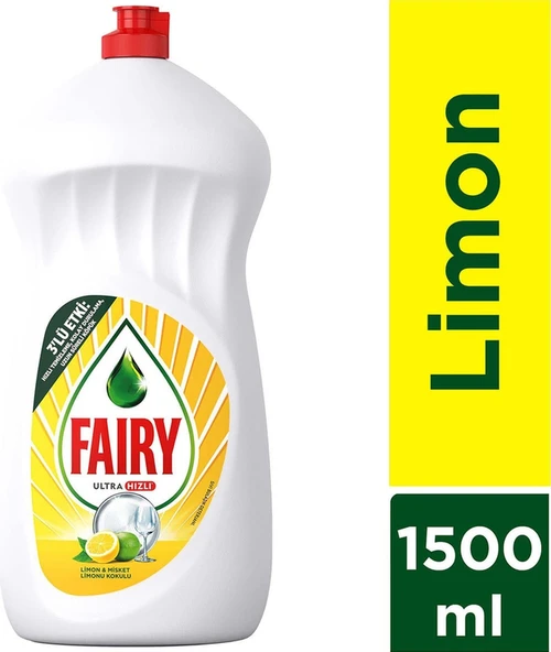 Fairy Temiz & Ferah Sıvı Bulaşık Deterjanı Limon Kokulu 1500 ML ürün görseli 1
