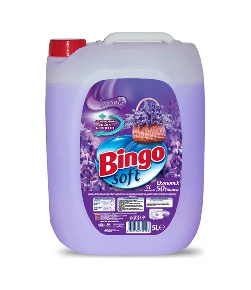 Bingo Soft Çamaşır Yumuşatıcısı Lavanta 5 x 5 L ürün görseli 1