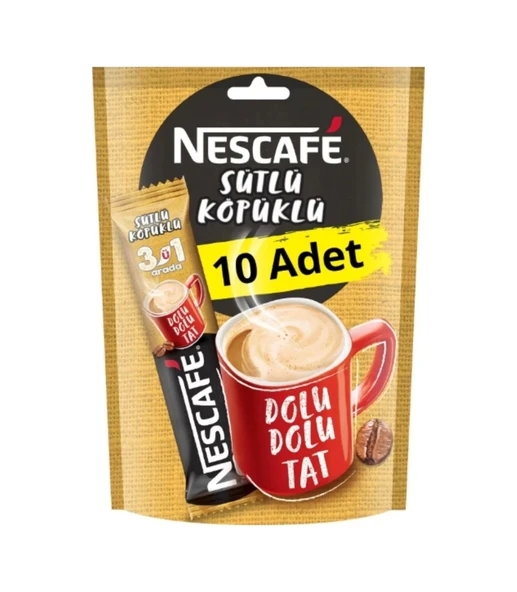 Nescafe 3ü 1 Arada Sütlü Köpüklü Kahve 10 x 17.4 G ürün görseli 1