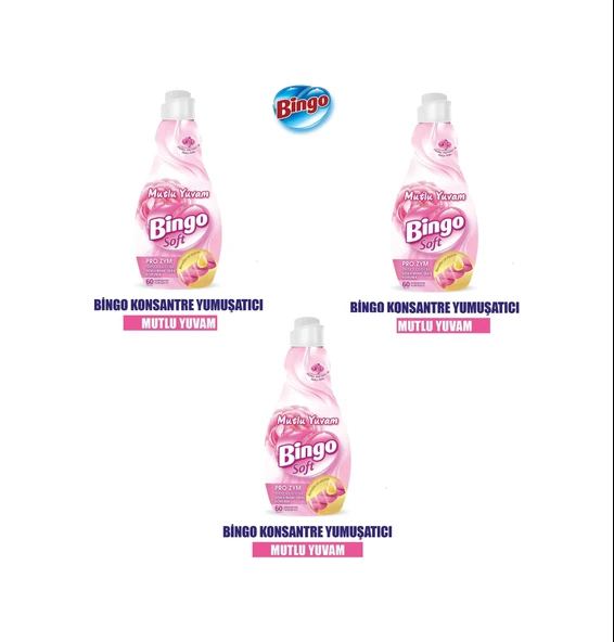 Bingo Soft Konsantre Çamaşır Yumuşatıcısı Mutlu Yuvam 3 x 1440 ML ürün görseli 1