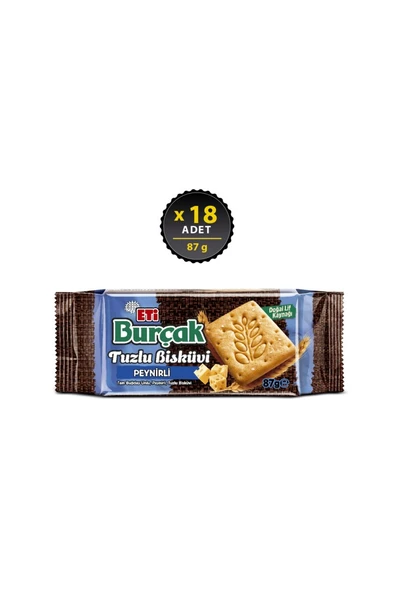 Eti Burçak Peynirli Tuzlu Bisküvi 87 g x 18 Adet ürün görseli 1