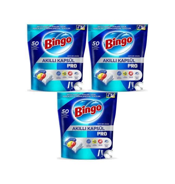 Bingo Akıllı Kapsül Pro Bulaşık Makinesideterjanı Tableti 150adet ürün görseli 1