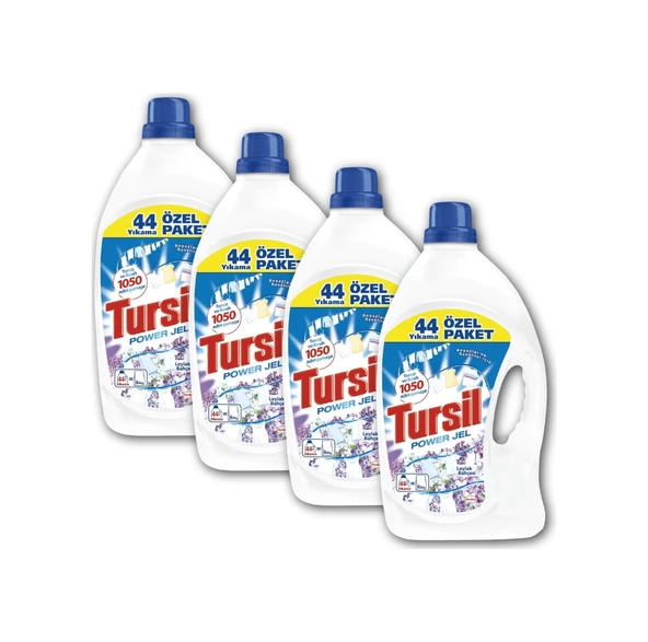 Tursil Power Jel Leylak Bahçesi Beyaz ve Renkliler İçin Sıvı Çamaşır Deterjanı 44 Yıkama 4 x 3080 ML ürün görseli 1