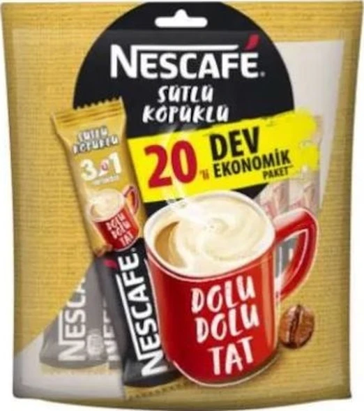 Nescafe 3 ü 1 Arada Sütlü Köpüklü Kahve 20 x 17.4 G ürün görseli 1