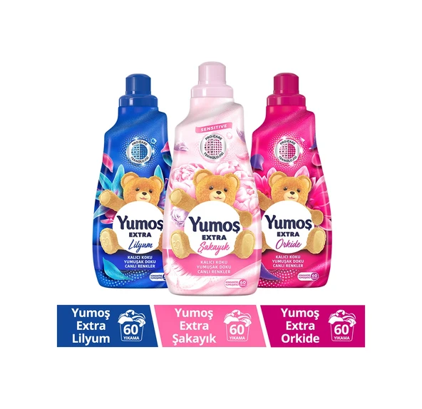 Yumoş Orkide + Lilyum + Şakayık Çamaşır Yumuşatıcısı 3 x 1440 ML ürün görseli 1
