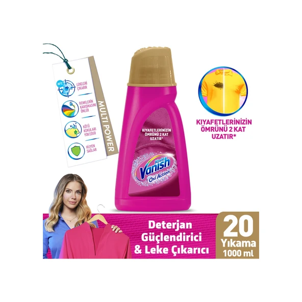 Vanish Kosla Oxi Action Gold Multipower Renkliler için Jel Leke Çıkarıcı Deterjan Güçlendirici 1 L ürün görseli 1
