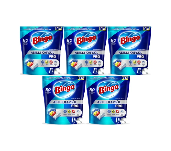 Bingo Akıllı Kapsül Pro Bulaşık Makinesi Deterjanı Tablet 400adet ürün görseli 1