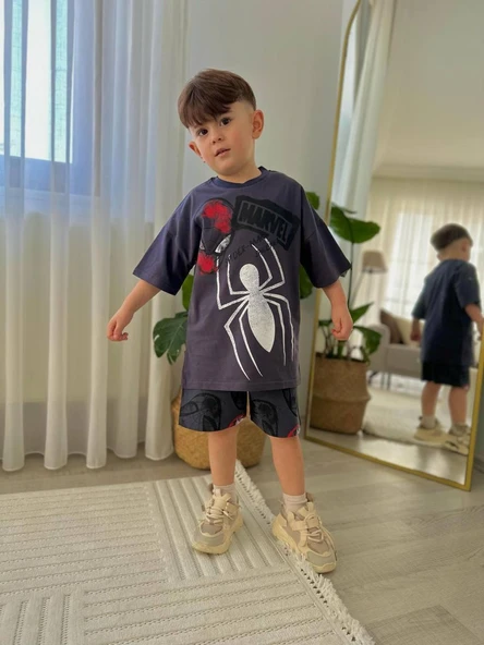Cg Kids Spiderman Örümcek Adam Erkek Çocuk Şortlu Alt Üst Takım ürün görseli 1
