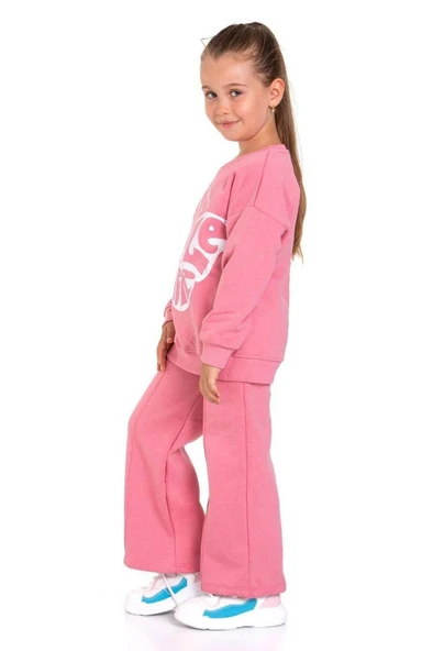 Little Dreamer Baskılı Pembe Şardonlu Kız Takım ürün görseli 1