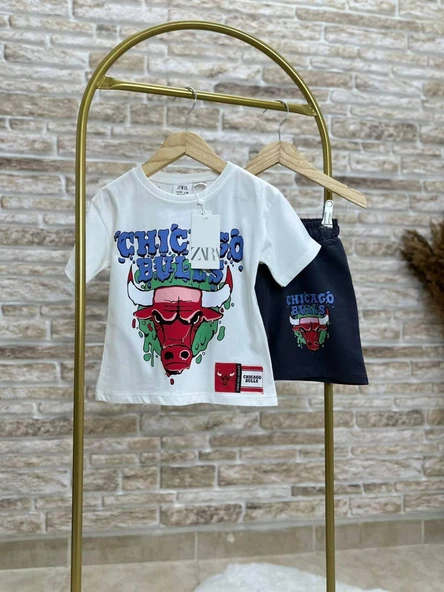 Cg Kids Chicago Bulls Erkek Çocuk Şortlu Alt Üst Takım ürün görseli 1