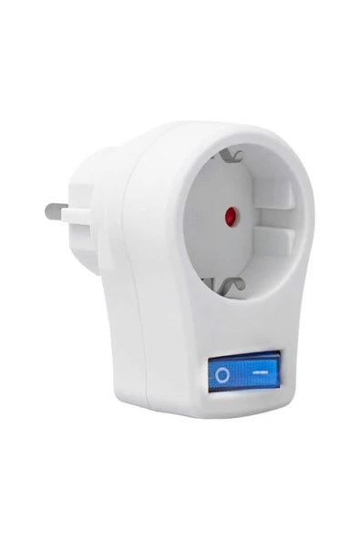 Pm-16816 Anahtarlı Akım Korumalı Tekli Priz 10 Amper - 2510 Watt Tekli Beyaz ürün görseli 1