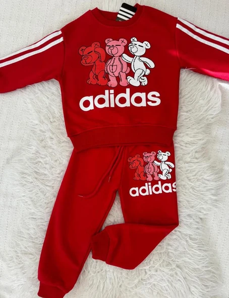 Cg Kids 3 Ayı Baskı Yanlar Şeritli Erkek&kız Çocuk Eşofman Takım ürün görseli 1