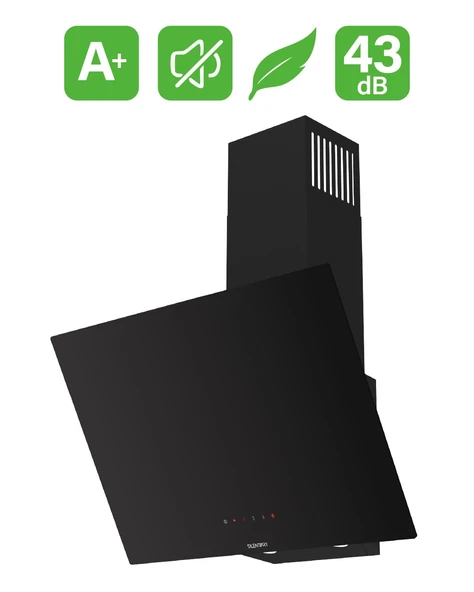 Ferre D077 Siyah Ultra Sessiz SilentArt  60 cm Ankastre Davlumbaz ürün görseli 1