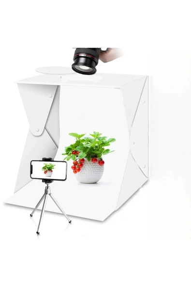 Katlanabilir Mini Fotoğraf Kutusu– Işıklı Ürün Çekim Çadırı 40x40x40 ürün görseli 1