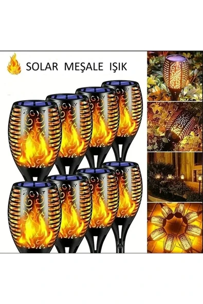 Solar Bahçe Lambası – Alev Efektli, Güneş Enerjili (4 Adet) ürün görseli 1