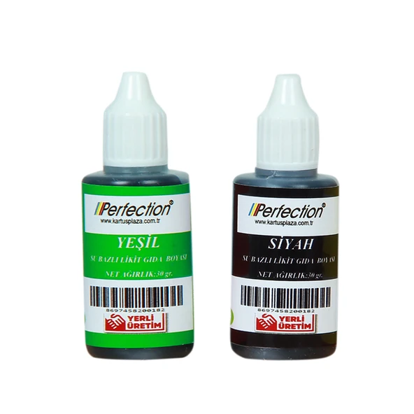 Perfection CHEF 2'li Sıvı Su Bazlı Likit Gıda Boyası Yeşil Siyah 2 X 30 gr. ürün görseli 1