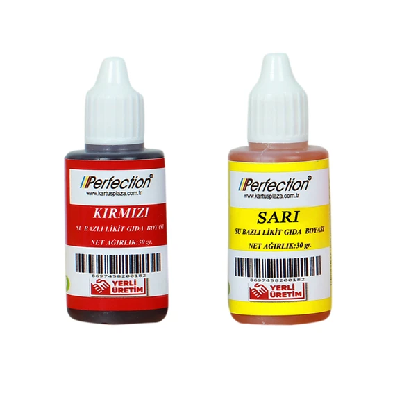 Perfection CHEF 2'li Sıvı Su Bazlı Likit Gıda Boyası Sarı Kırmızı 2 X 30 gr. ürün görseli 1