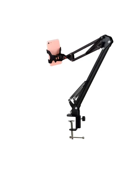 Masa Üstü Ayarlanabilir Telefon Standı – 360° Dönebilen, Yaylı Kol, Metal Gövde ürün görseli 1