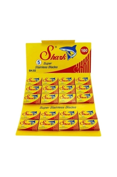 Shark Bütün Berber Jileti Kartela 20x5 = 100'lü Paket ürün görseli 1