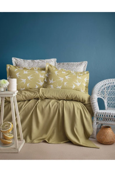 Apricitas HOME Çift Kişilik Freely Olive Bambu Pike Takımı ürün görseli 1