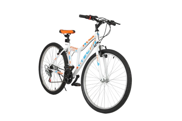 Bisiklet Strong 26" Jant 21 Vites Erkek Dağ Bisikleti Beyaz - Turuncu ürün görseli 1