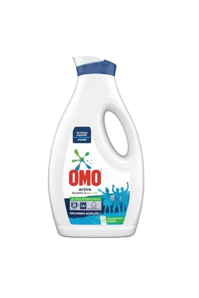 OMO Active Sıvı Deterjan Beyazlar ve Renkliler 26 Yıkama 1690 Ml ürün görseli 1