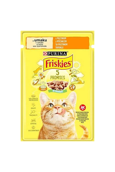 FRİSKİES Tavuklu Yetişkin Kedi Yaş Maması 85gr ürün görseli 1