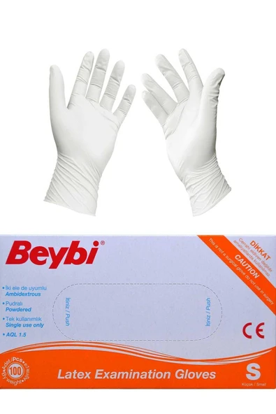 Marka: Beybi Muayene Eldiveni 100'lü Kutu Pudralı Küçük Boy Lateks 8690648403008 Kategori: Hijyenik ürün görseli 1