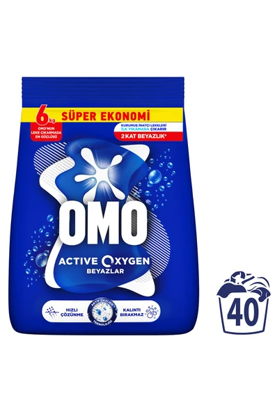OMO Active Oxygen Beyaz Çamaşırlar Için Toz Deterjanı 6 Kg ürün görseli 1