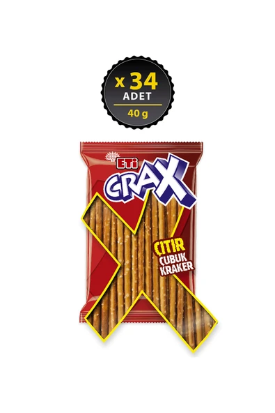 ETİ Crax Sade Çubuk Kraker 40 g x 34 Adet ürün görseli 1