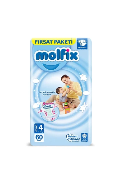 Molfix 4 Beden Maxi Fırsat Paketi 7-14 kg 60 Adet ürün görseli 1