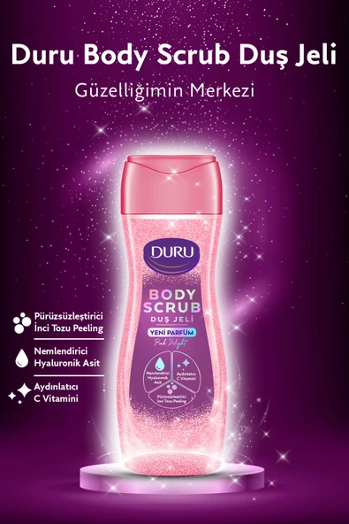 DURU Body Scrub Duş Jeli Pink Delight 2x450ml - Resim 2