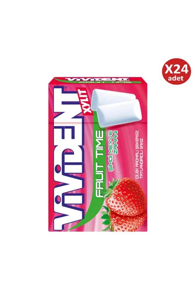 Vivident Fruit Time Çilek Aromalı Sakız 24 Adet ürün görseli 1