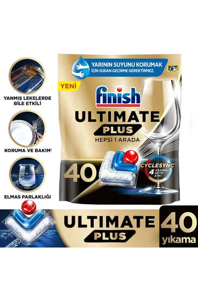 fınıshUltimate Plus Hepsi Bir Arada Bulaşık Makinesi Deterjanı Kapsül Tablet 40 Adet ürün görseli 1
