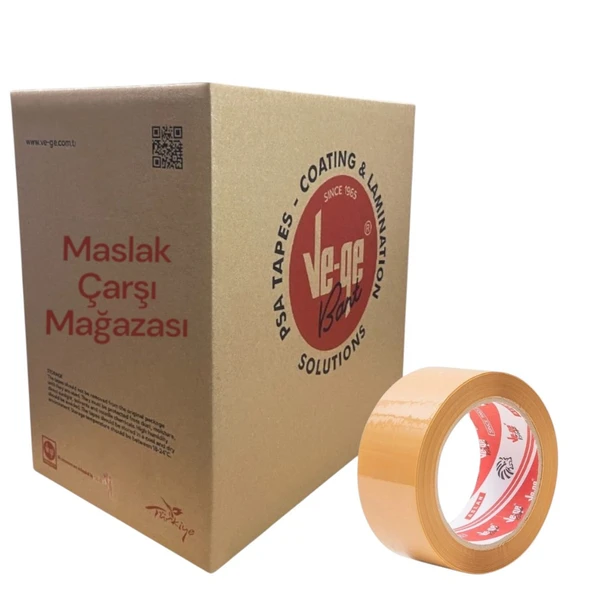 Ve-Ge Aslan Taba Koli Bandı 45 mm x 100 m Güçlü Yapışkanlı Ambalaj Bandı 48 Adet ürün görseli 1