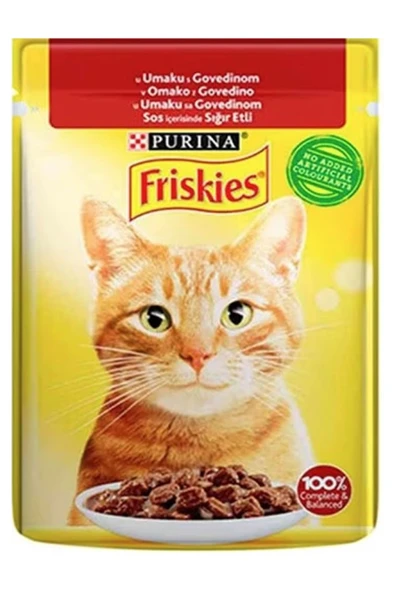 FRİSKİES Sığır Etli Soslu Yaş Kedi Maması 85 gr ürün görseli 1
