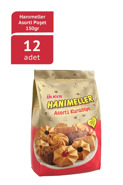 ÜLKER HANIMELLER Asorti Karışık Poşet Bisküvi - 150 gram - 12 Adet ürün görseli 1