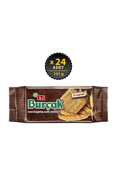 ETİ Burçak Tam Buğday Unlu Bisküvi 131 g x 24 Adet ürün görseli 1