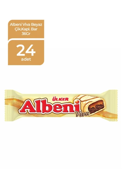 ÜLKER ALBENİ Beyaz Çikolata Kaplamalı Bar - 36 gram - 24 Adet ürün görseli 1