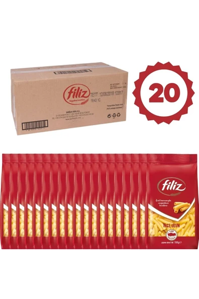 Filiz İnce Uzun Makarna 500gr 1 koli x 20 adet ürün görseli 1