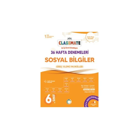 6. Sınıf Classmate Sosyal Bilgiler 36 Hafta Denemeleri ürün görseli 1